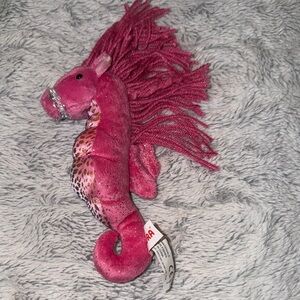 Aurora Pink Plush Seahorse Small Beanie NWOT